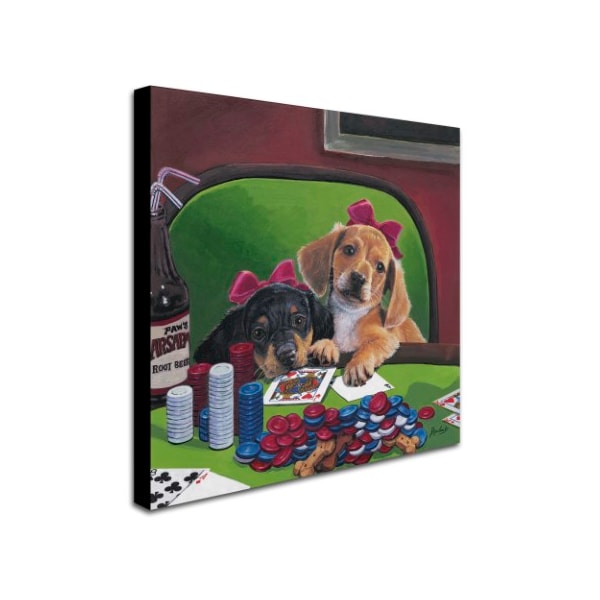 Jenny Newland 'Poker Dogs 3' Canvas Art,18x18